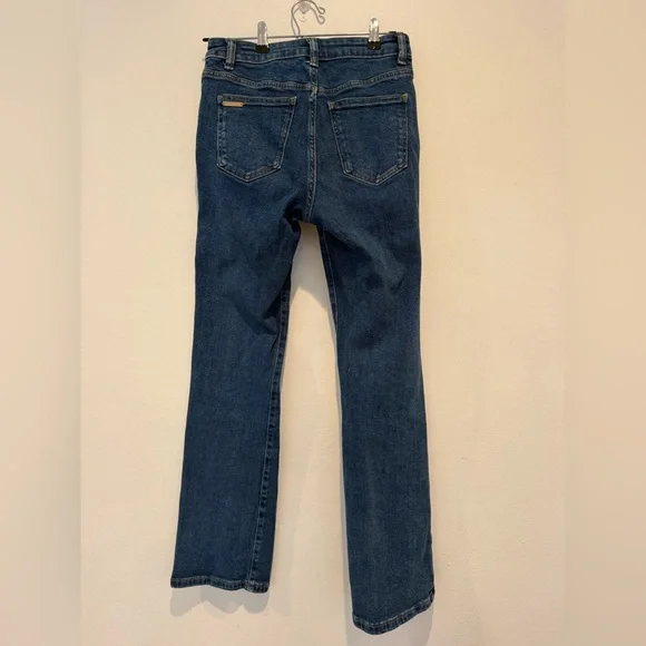 Michael Kors Front Slit Hem Straight Flare Denim Jeans Size Small - Picture 7 of 8